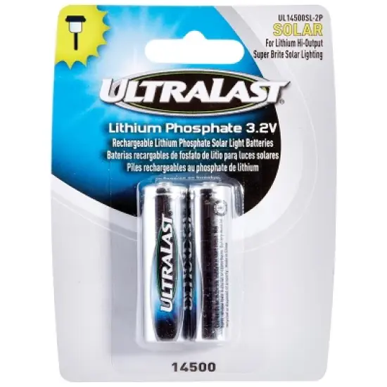 Ultralast&reg; UL14500SL-2P 14500 Lithium Batteries for Solar Lighting, 2 pk in Multicolored image {1}