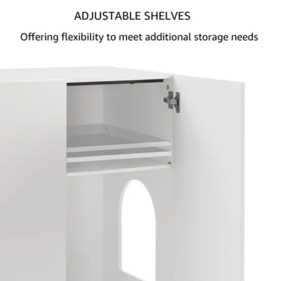 unipaws Tall Cat Litter Box Enclosure with Shelves image {12}