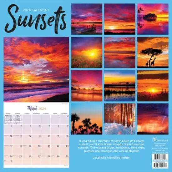 TF Publishing 2024 Wall Calendar 12"x12" Sunsets image {4}