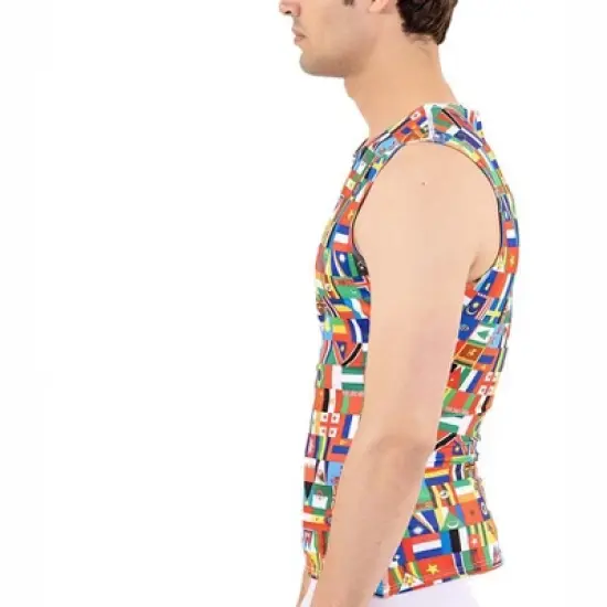 Insta Slim USA Flags Activewear Sleeveless Crew Neck 5TAT0N1 image {1}