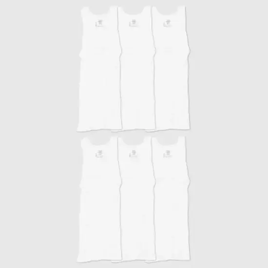 Hanes Men's 6pk Tanks - White image {8}