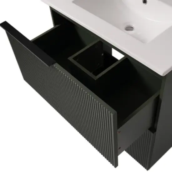 APRILSOUL30" Bathroom Vanity with Ceramic Sink and Full-Extension Drawers, Soft Close Undermount Drawer image {15}