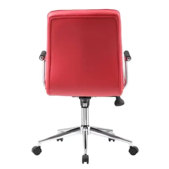 Modern Office Chair with Chrome Arms Red - Boss Office Products image {4}
