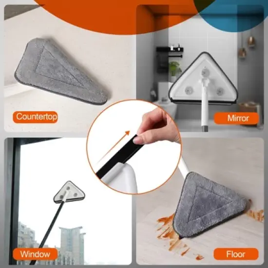 Racxily Effortless Wall Cleaning Mop with Disposable Pads,Versatile Triangle Design,Long Handle for High Reach, for Walls, Baseboards, and Ceilings image {4}