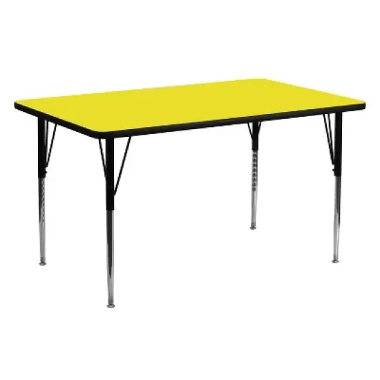 Flash Furniture 24''W x 60''L Rectangular HP Laminate Activity Table - Standard Height Adjustable Legs image {9}