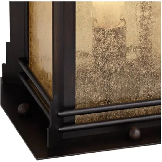 Franklin Iron Works Hickory Point Rustic Farmhouse Outdoor Pier Mount Light Walnut Bronze 16 1/2" Frosted Cream Glass for Exterior Barn Deck House image {3}