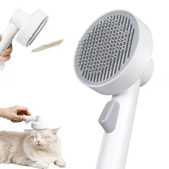 BABYYER Cat Brush Self Cleaning Slicker for Indoor Shedding Short Haired Dogs Grooming Supplies for Long Hair Pet Comb Essentials Tools image {8}