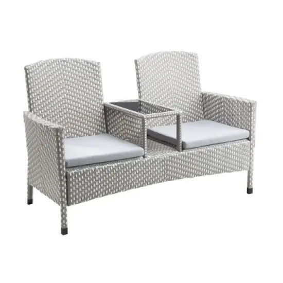 2pc Maksville Aluminum Patio Loveseat & Storage Bench - miBasics
 image {14}