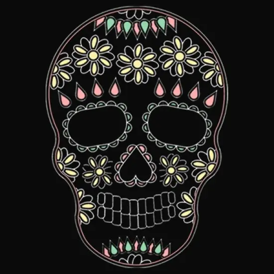 Junior's Lost Gods Halloween Sugar Skull Cowl Neck Sweatshirt image {1}