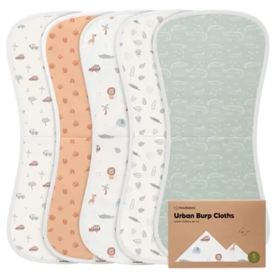5pk Urban Baby Burp Cloths, Organic Burping Cloth for Babies, Burp Rags for Baby Girls, Boys image {27}