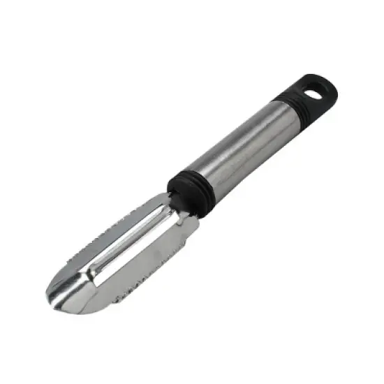 Unique Bargains Kitchenware Stainless Steel Carrot Fruit Slicer Peelers Black, Silver Tone 2 Pcs image {2}