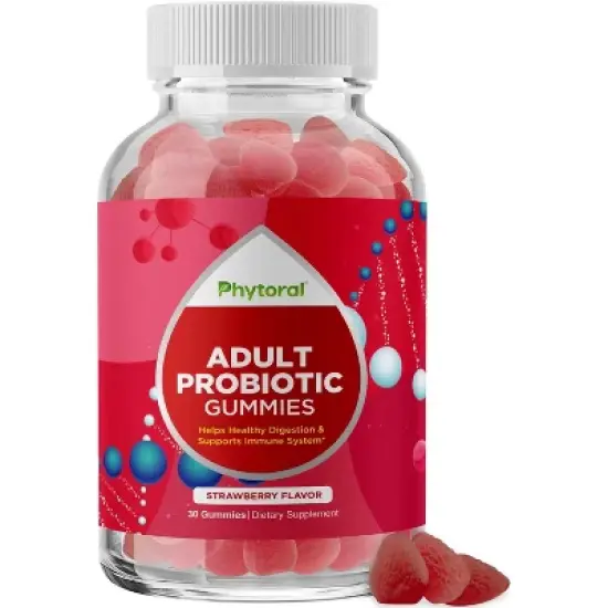 Probiotic Gummies for Adults, 5 Billion CFU Probiotics for Gut Health, Upset Stomach Relief, & Immune Support, Helps Healthy Digestion, Phytoral, 30ct image {8}