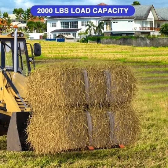 Clamp-On Pallet Forks &ndash; Heavy Duty Quick Attach Bucket Fork with Adjustable Stabilizer Bar for Tractor/Skid image {4}