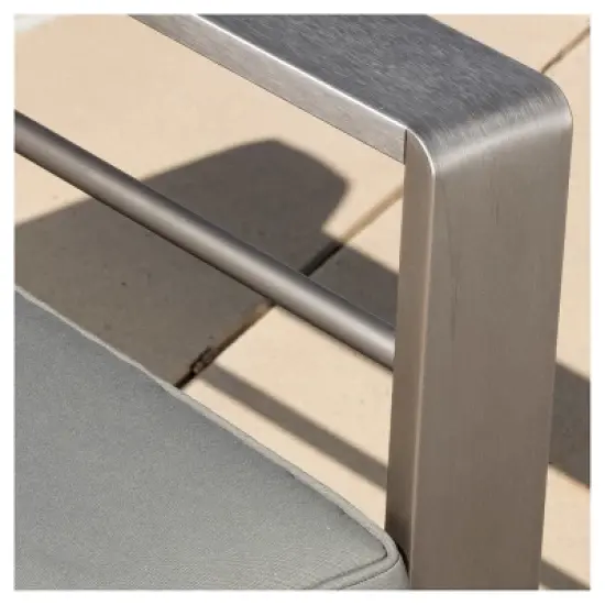 Cape Coral 5pc Aluminum Sofa Set with Cushions - Khaki - Christopher Knight Home image {3}