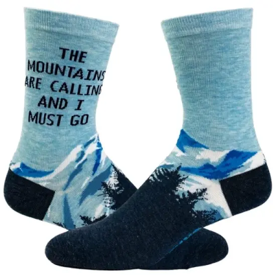 Crazy Dog Women's The Mountains Are Calling and I Must Go Socks Funny Outdoor Camping Adventure Hiking Footwear image {9}