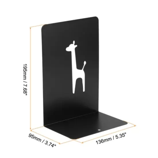 Unique Bargains Giraffe L-Shaped Metal Desk Organizer Bookend for Stationery Desktop Office Accessories image {1}