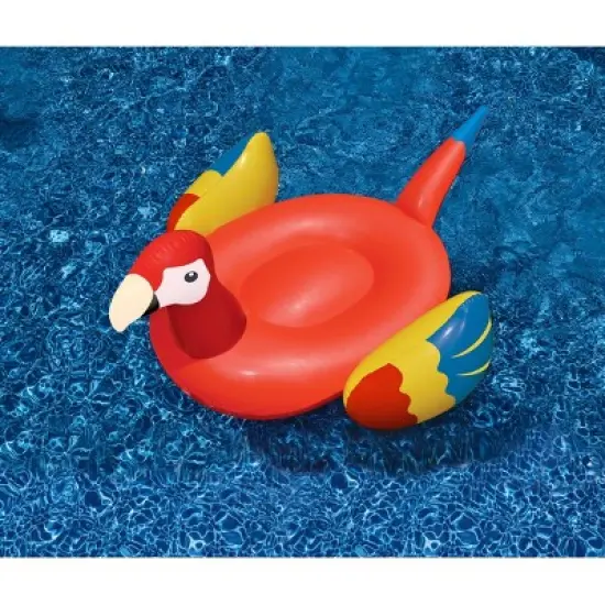 Swimline 93" Scarlet Macaw Parrot Novelty Inflatable Swimming Pool Floating Raft - Yellow/Red image {4}