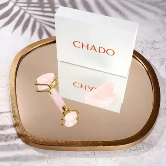 CHADO Kit Roller & Gua Sha Set - Quartz Rose image {3}