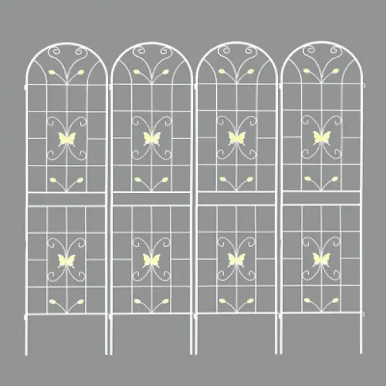 Lirago 4 Pack Metal Garden Trellis Rustproof Climbing Plant Support for Outdoor Flowers Vines Vegetables White Powder Coated 86.7"H x 19.7"W x 1"D image {6}