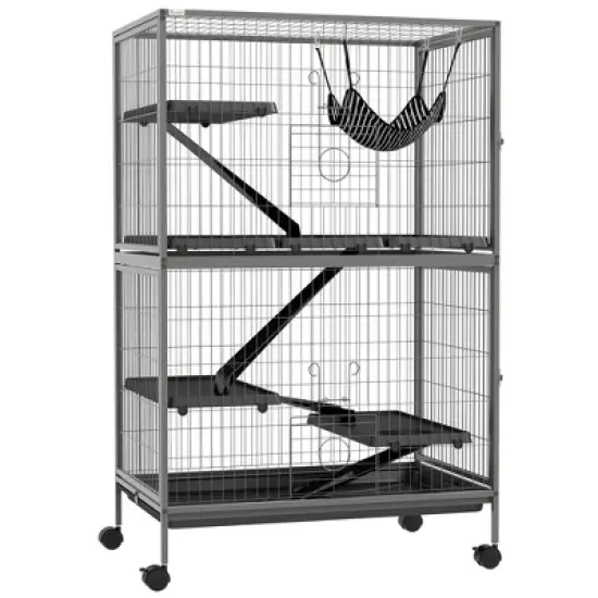 Ridstar 50.5 in. H Gray 5-Tier Small Animal Cage with 4 Doors & Removable Tray image {2}