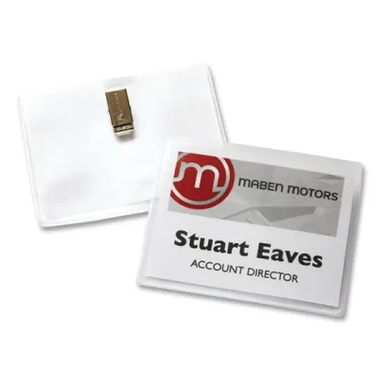 Avery Clip-Style Name Badge Holder with Laser/Inkjet Insert, Top Load, 4 x 3, White, 100/Box image {6}