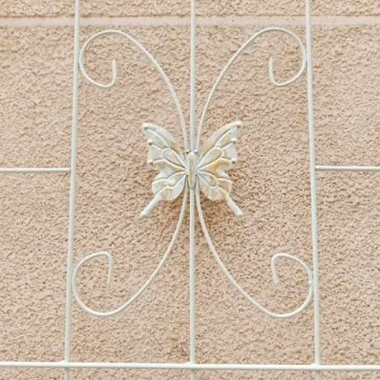 Syemin Patio Decorative Screens, Iron Arch Decoration Garden Trellis, for Outdoor for Climbing Plants Support, Flowerbed, White, 80"*19.7"*86.7" image {1}