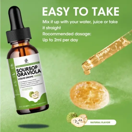 MM iMatchme Soursop Graviola Liquid Drop for Cell Support & Regeneration, Immune Boost, Herbal Goodness, Sugar/Gluten Free, 2 Fl Oz image {5}