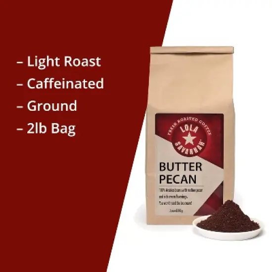 Lola Savannah Butter Pecan Ground Caffeinated Coffee - 32oz image {1}