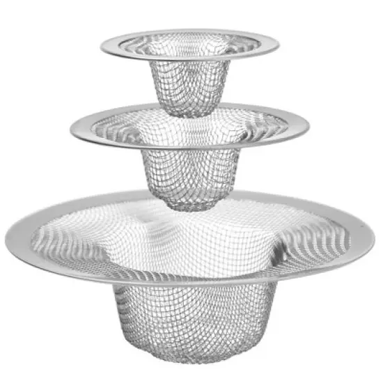 Juvale Juvale 4-Pack Stainless Steel Kitchen Sink Drain Strainer, Mesh Screen Drainer and Hair Catcher (4.3", 2.8" and 2.1") image {6}