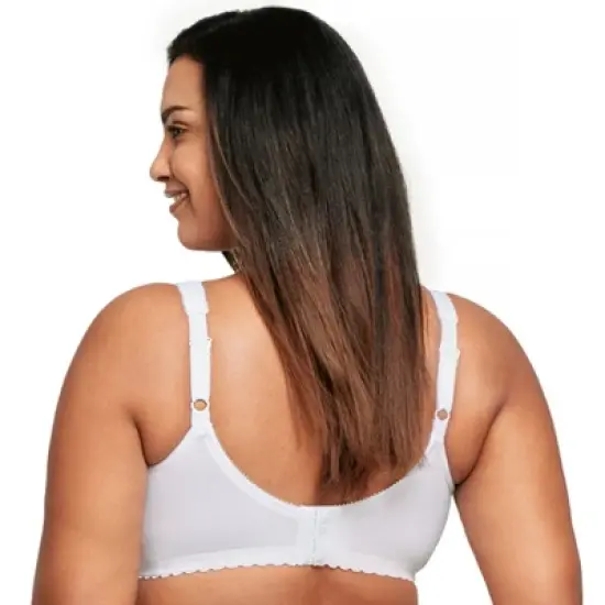 Glamorise Womens MagicLift Cotton Support Wirefree Bra 1001 White image {1}