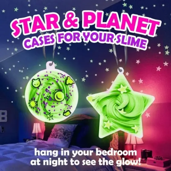 Original Stationery Galaxy Slime Kit, Fun Slime Set with Glow in The Dark Stickers and Glow in the Dark Powder to Make Glitter Slime image {4}