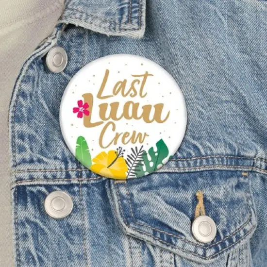 Big Dot of Happiness Last Luau - 3 inch Tropical Bachelorette Party and Bridal Shower Badge - Pinback Buttons - Set of 8 image {2}