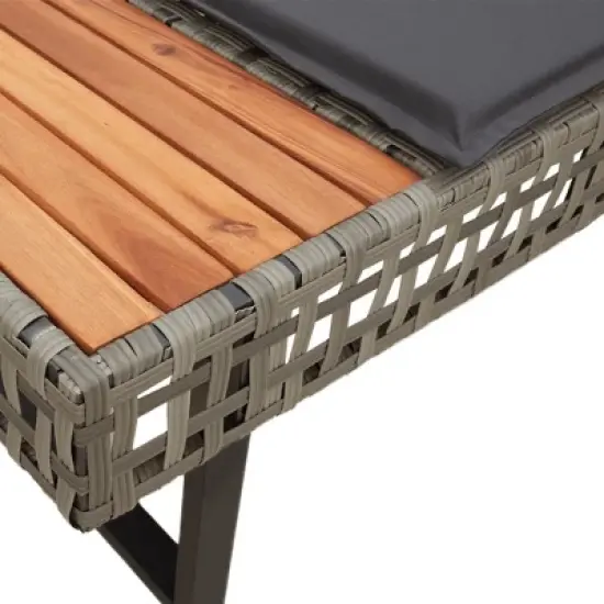 vidaXL Garden Sofa Grey Poly Rattan L-shaped Removable Covers image {5}