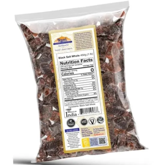 Black Salt Raw Whole (Kala Namak) - 16oz (1lb) 454g - Rani Brand Authentic Indian Products image {3}