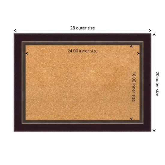 Amanti Art Signore Bronze Wood Framed Corkboard, Natural Cork image {3}