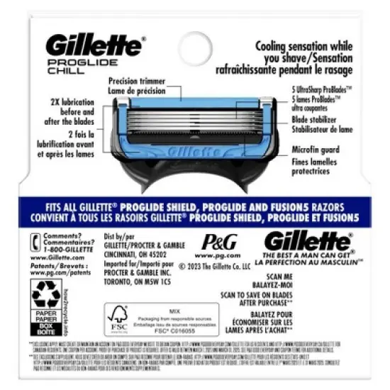 Gillette ProGlide Chill Razor Refills for Men image {11}