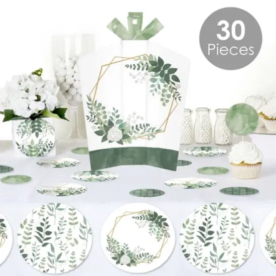 Big Dot of Happiness Boho Botanical - Greenery Party Decor and Confetti - Terrific Table Centerpiece Kit - Set of 30 image {1}