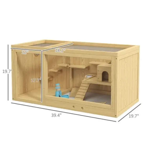 Akoasm Openable Multi-Layer Hamster & Gerbil Cage with Pull-out Tray, Seesaws, Water Bottle, Ladder For Small Animals image {1}
