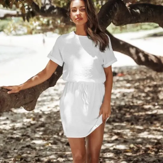 Women's Knit Drawstring Mini Dress - Cupshe image {5}