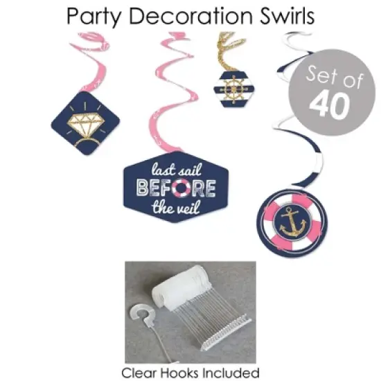 Big Dot of Happiness Last Sail Before The Veil - Nautical Bachelorette and Bridal Shower Supplies - Banner Decoration Kit - Fundle Bundle image {3}