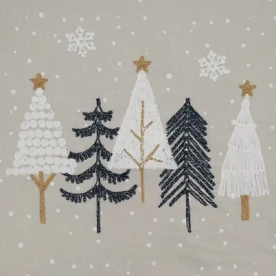 Saro Lifestyle Embroidered Christmas Trees Table Runner image {2}