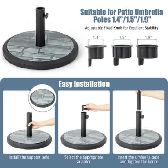 Costway 19'' Patio 35 LBS Round Umbrella Base Stand Holder 1.4''-1.9'' Market Table Outdoor image {7}
