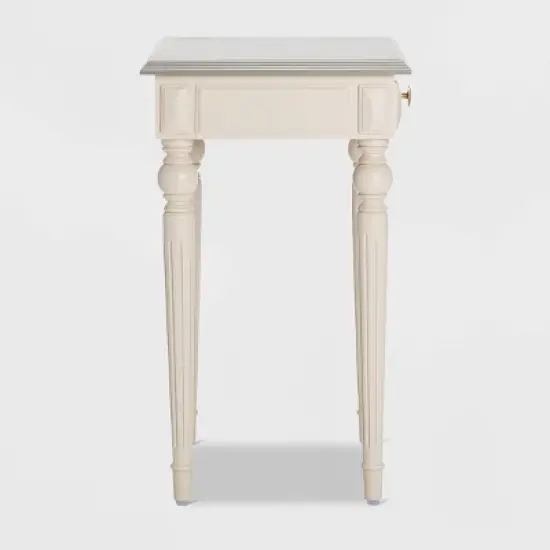 Amos Side Table with Drawer Cream/Gray - ClickDecor image {7}