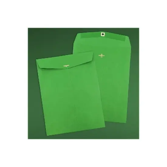 JAM Paper 10 x 13 Open End Catalog Colored Envelopes with Clasp Closure Green Recycled 25/Pack image {3}