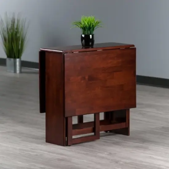 Clara Double Drop Leaf Dining Table Walnut - Winsome image {7}