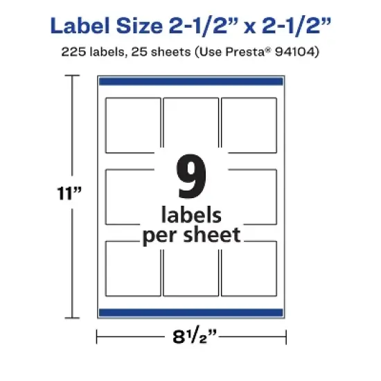 Avery Durable Waterproof Square Labels with Sure Feed, 2.5" x 2.5" image {4}