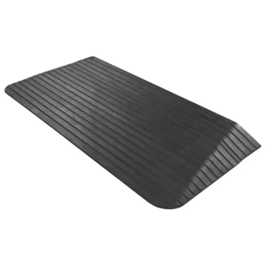 Silver Spring Solid Rubber Threshold Ramp for Wheelchairs, Scooters & More, 2.5" Rise, Black - Heavy-Duty and Portable Doorway Ramps for Mobility Aid image {6}