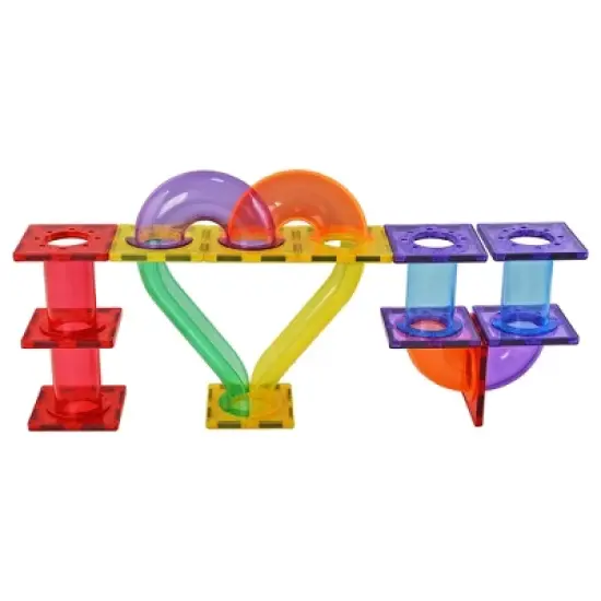 Link 72 Piece Kids Magnetic Building Blocks Tile 3D Construction Bright Colors Set - Creative Educational Toy image {6}