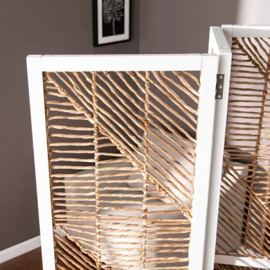 Merbrook Woven Room Divider White/Natural - Aiden Lane image {2}