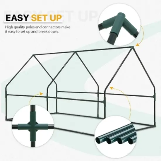 EAGLE PEAK Tunnel Greenhouse,Zipper Doors,Green PE Cover image {5}